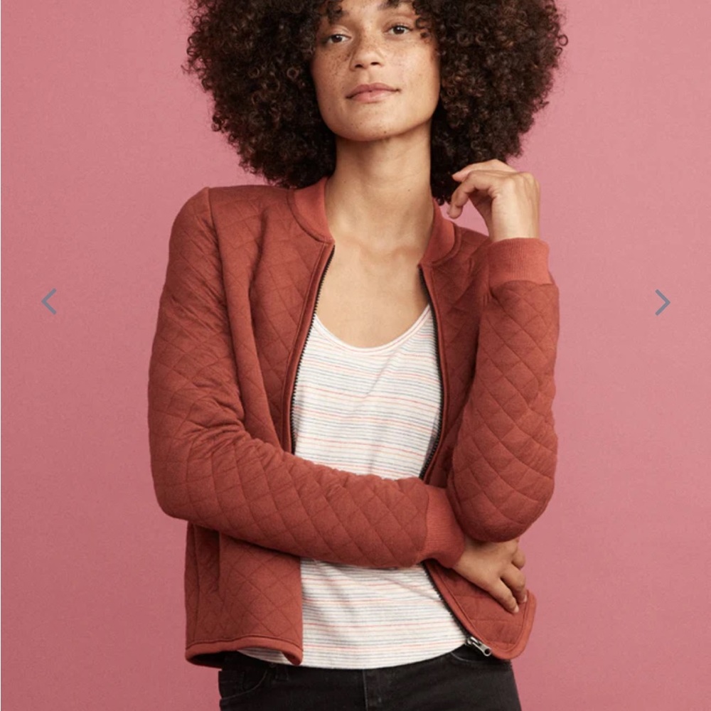 Marine Layer Mya Quilted Swing Bomber in Henna